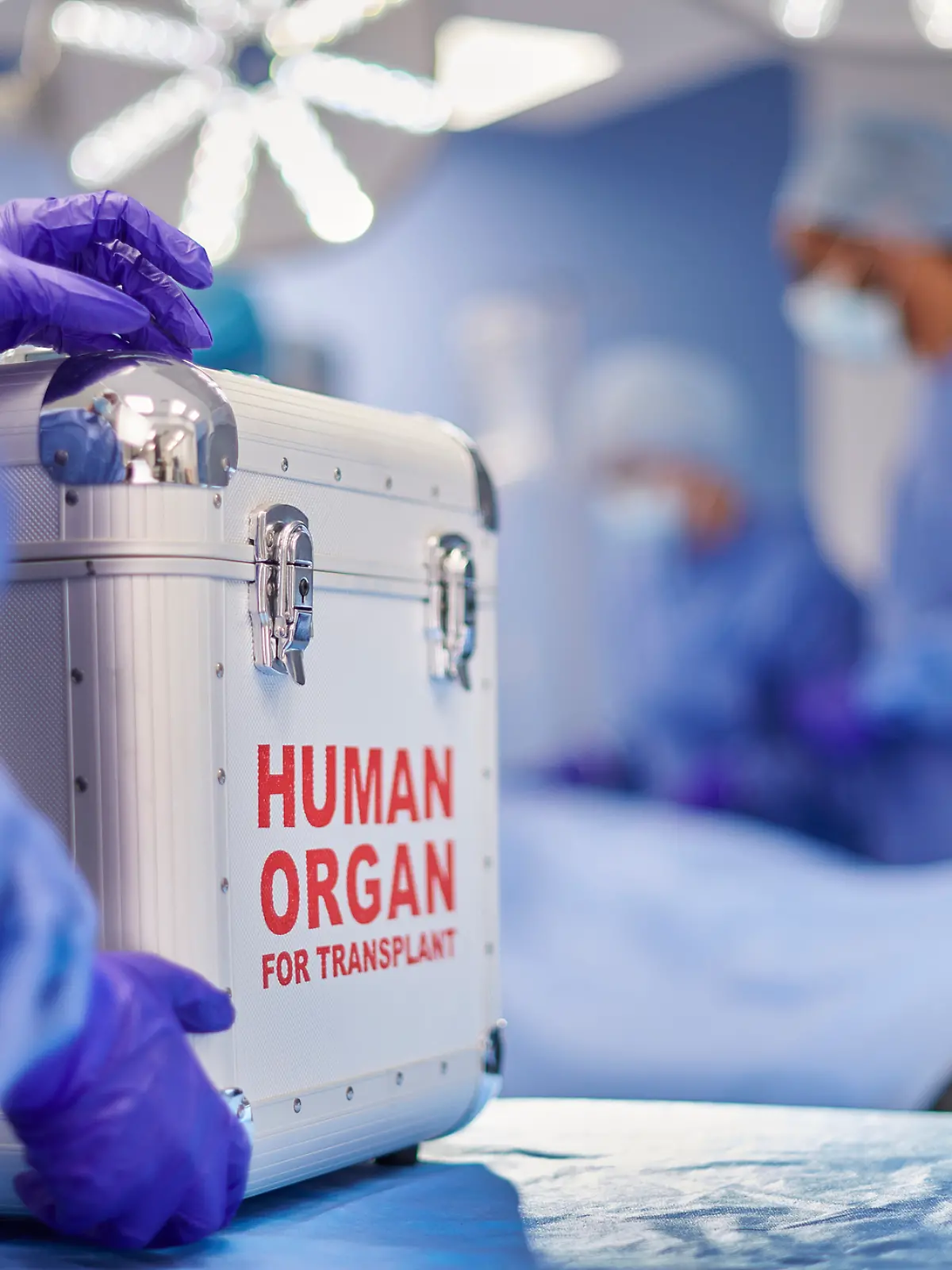 Ein Team bei der Organtransplantations-OP.