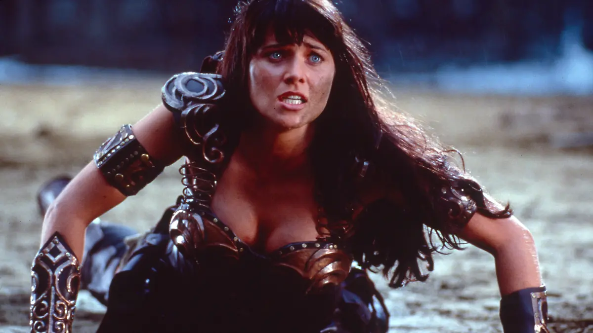 Lucy Lawless als Xena in der Serie „Xena – Die Kriegsprinzessin”