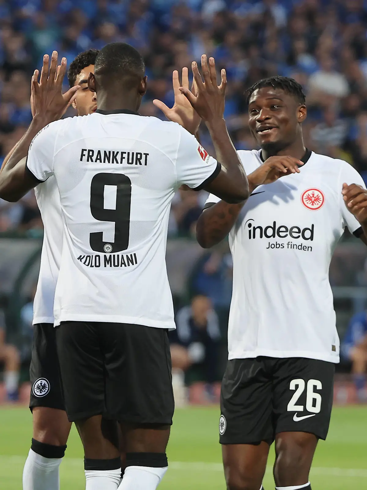 24.08.2023, Fussball UEFA Europa Conference League, Play-off Hinspiel, PFC Levski Sofia - Eintracht Frankfurt, emonline, emspor, v.l., Torjubel zum 0:1 durch Randal Kolo Muani Eintracht Frankfurt, Goal celebration, celebrate the goal DFL/DFB REGULATIONS PROHIBIT ANY USE OF PHOTOGRAPHS AS IMAGE SEQUENCES AND/OR QUASI-VIDEO. xdcx *** 24 08 2023, football UEFA Europa Conference League, play off first leg, PFC Levski Sofia Eintracht Frankfurt, emonline, emspor, v l , goal celebration to 0 1 by Randal Kolo Muani Eintracht Frankfurt , Goal celebration, celebrate the goal DFL DFB REGULATIONS PROHIBIT ANY USE OF PHOTOGRAPHS AS IMAGE SEQUENCES AND OR QUASI VIDEO xdcx Copyright: HMBxMedia