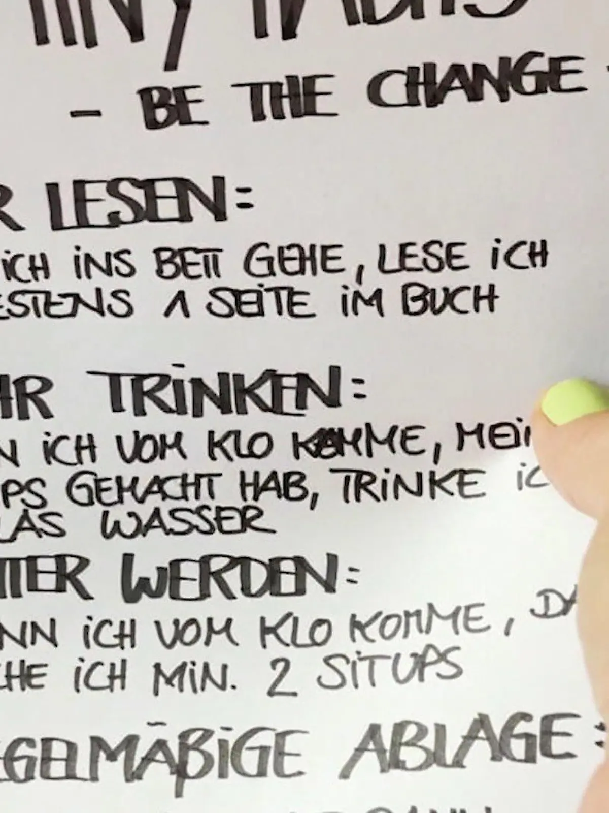 Zettel mit neuen Vorhaben