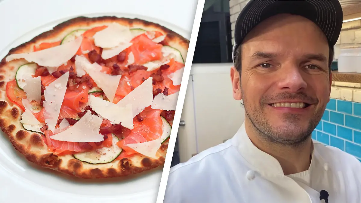 Pizza mit Lachs und Speck von Steffen Henssler