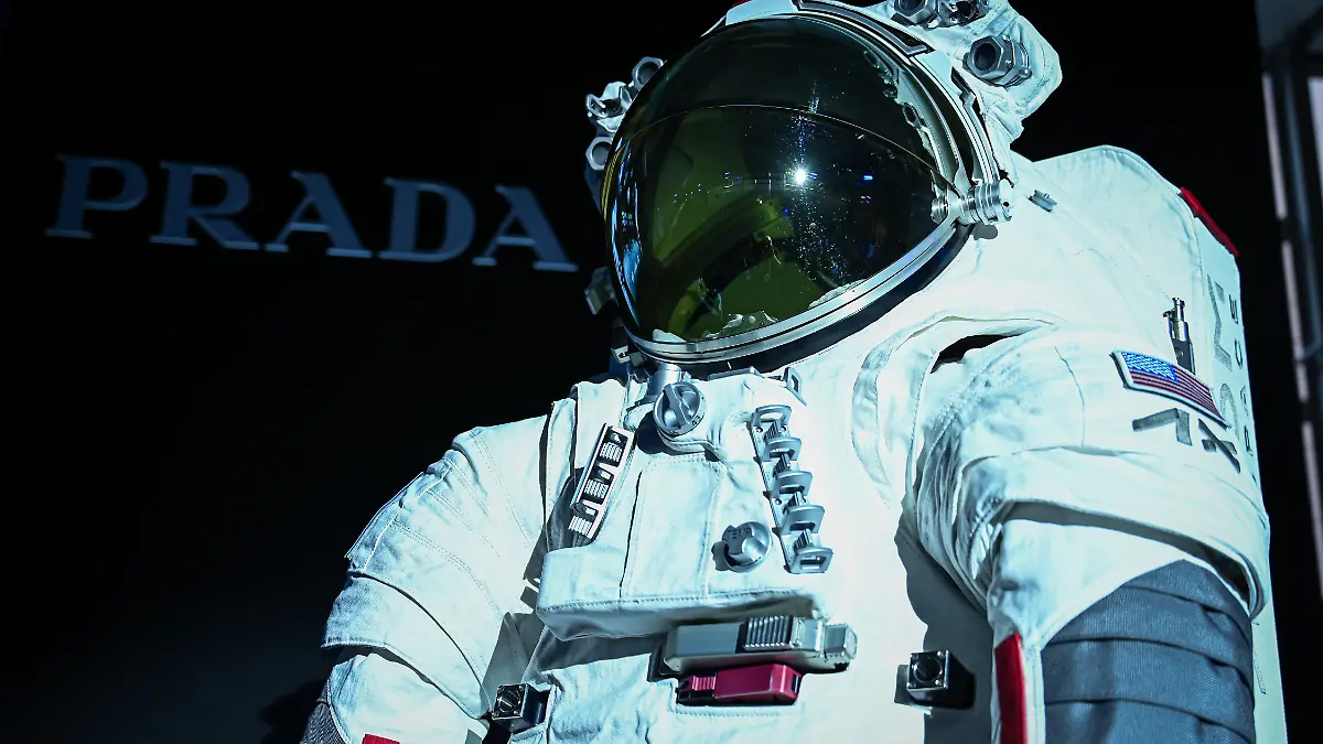 MILAN, ITALY - OCTOBER 16: Axiom Space / Prada hold a press conference to present the Axiom Extravehicular Mobility Unit, the next-generation spacesuit designed for the Artemis III lunar mission, during the 75th International Astronautical Congress (IAC 2024) in Milan, Italy on October 16, 2024.
