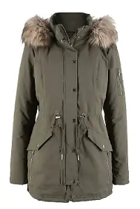Gefütterter Parka (dunkeloliv)