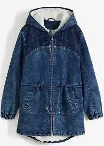 Jeans-Parka mit Teddyfell