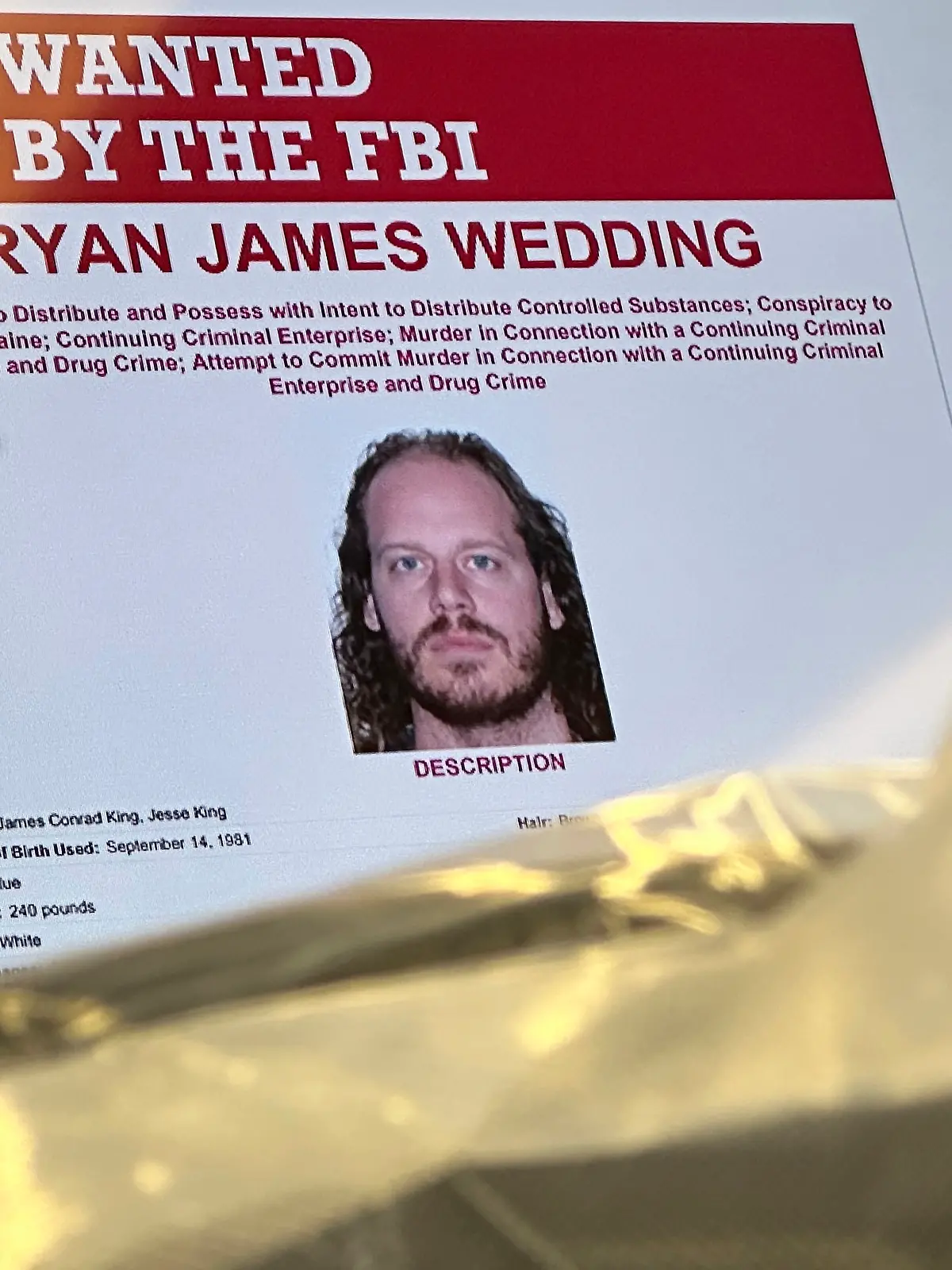 Ryan Wedding wird vom FBI gesucht.