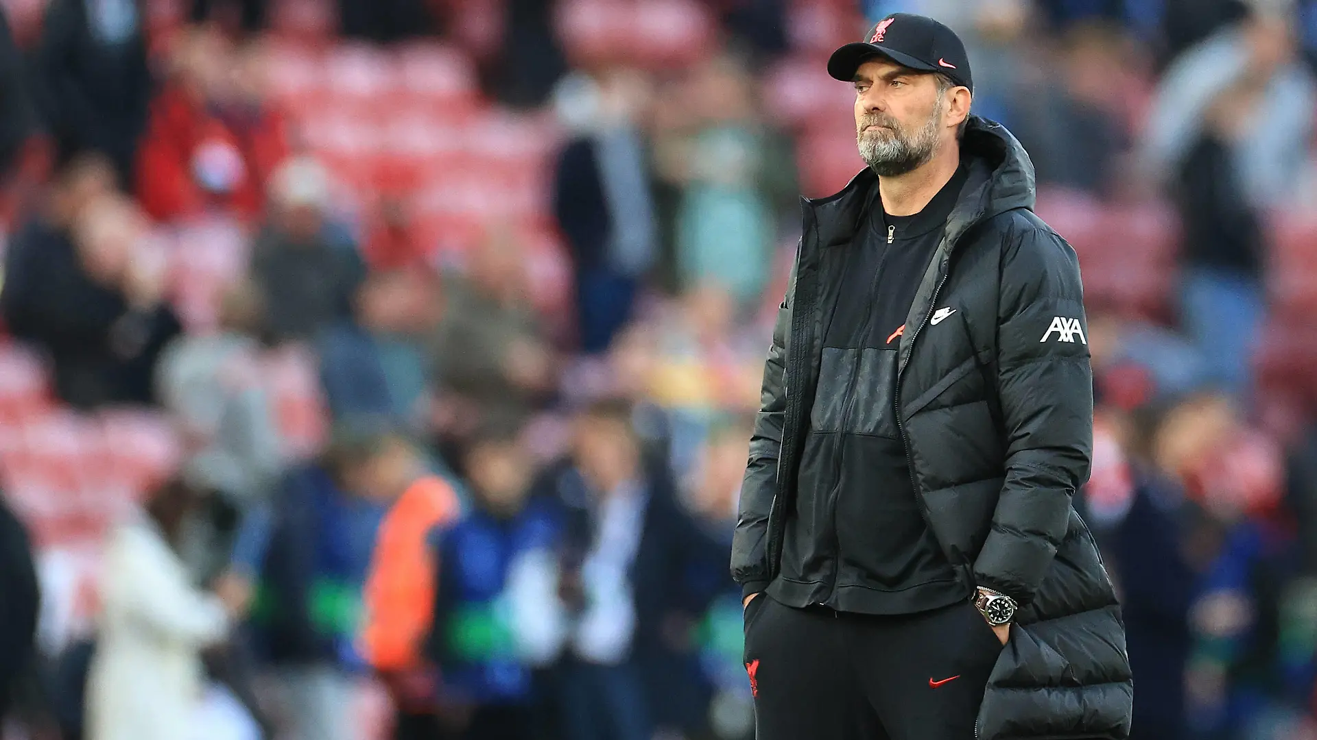 UEFA Champions League semi-final 1st leg Liverpool v Villarreal Jürgen Klopp manager of Liverpool during the pre-match warm-up Liverpool Anfield Merseyside United Kingdom Copyright: xMarkxCosgrove/NewsxImagesx