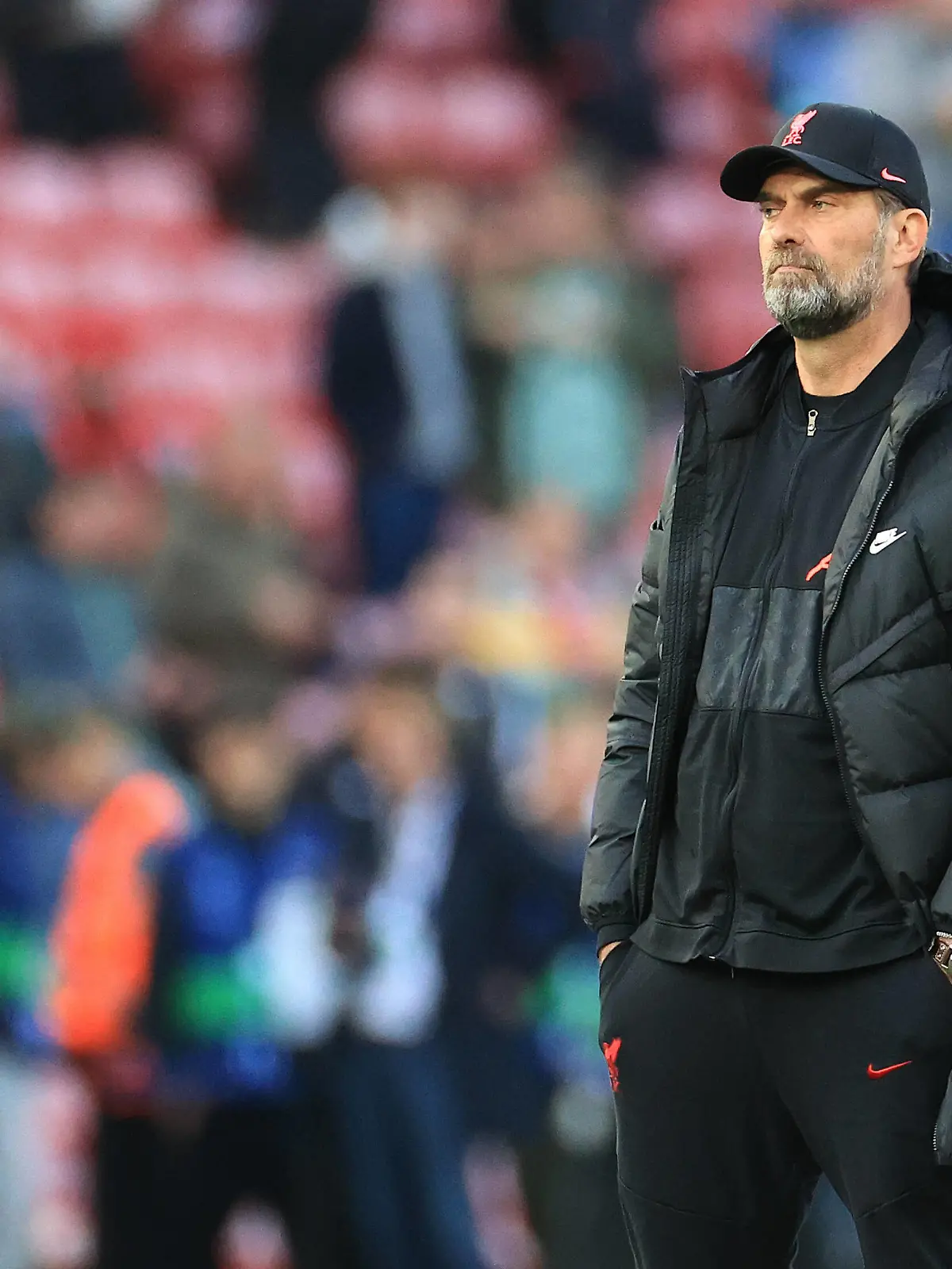  UEFA Champions League semi-final 1st leg Liverpool v Villarreal Jürgen Klopp manager of Liverpool during the pre-match warm-up Liverpool Anfield Merseyside United Kingdom Copyright: xMarkxCosgrove/NewsxImagesx