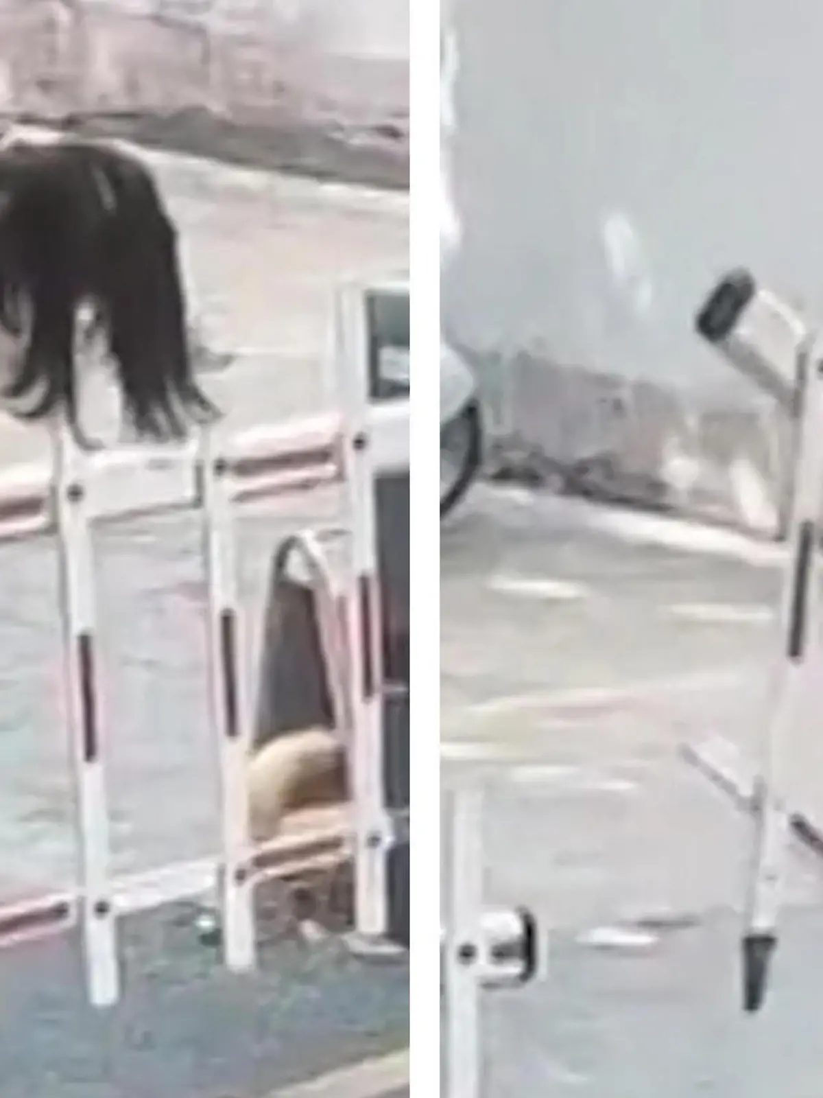 Frau will Hindernis überwinden! Plötzlich hängt sie in der Schranke