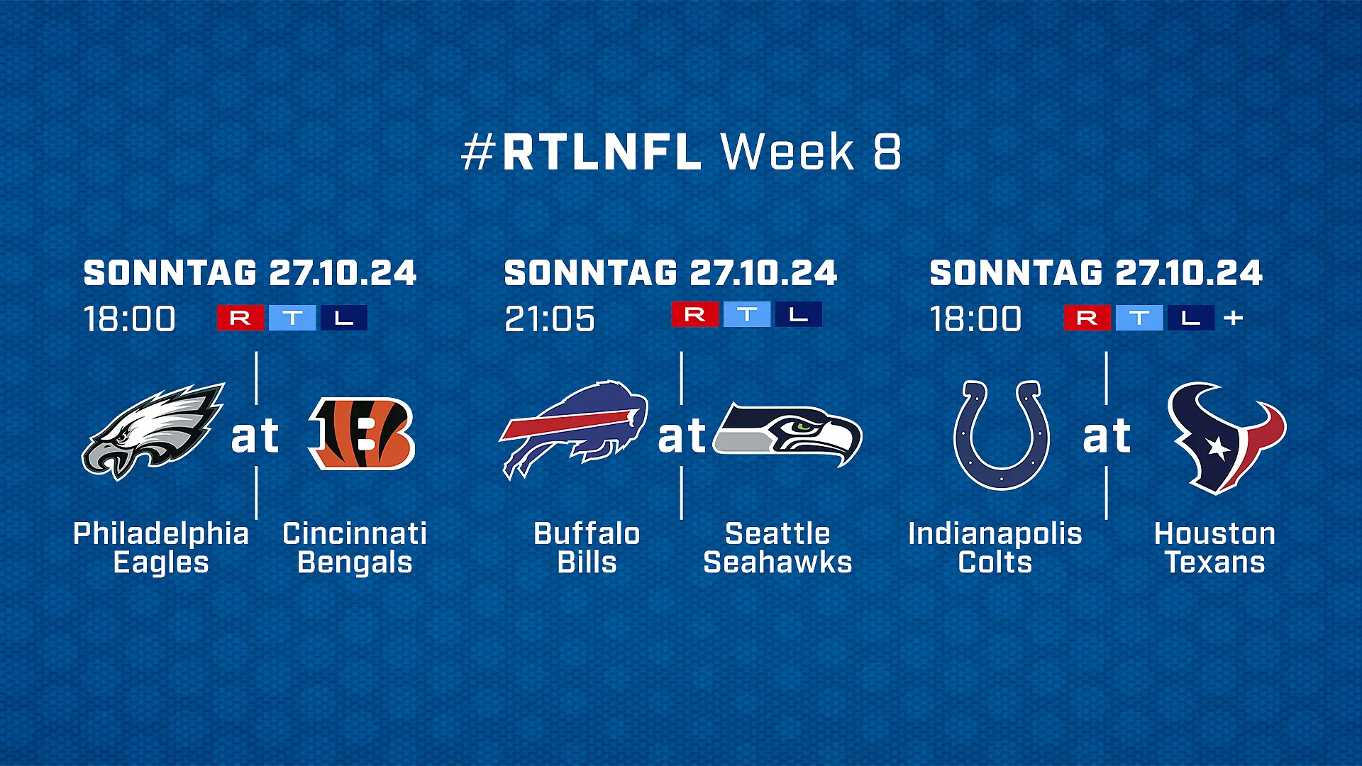 Sendehinweis NFL Week 8