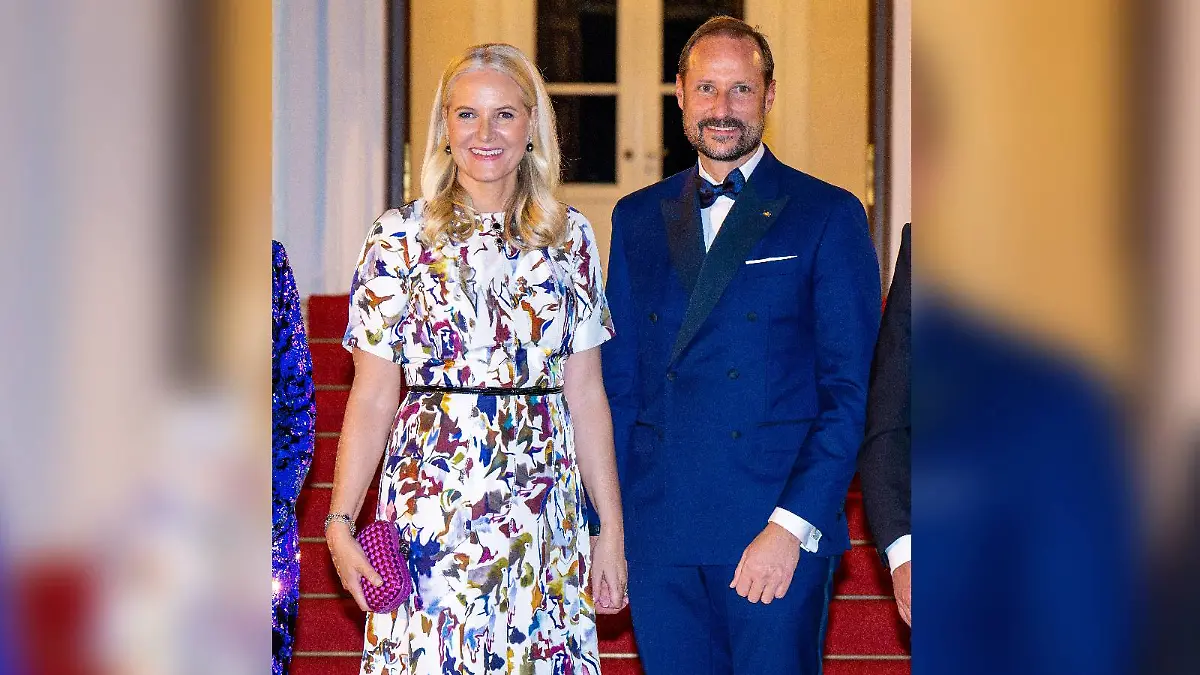 Das norwegische Kronprinzenpaar Mette-Marit und Haakon zu Gast im Schloss Bellevue.