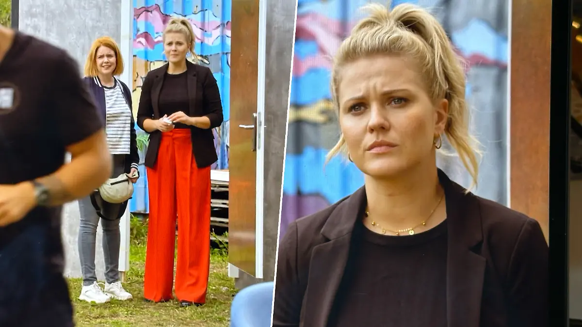 GZSZ-Alicia trägt eine Marlenehose zum Nachstylen.