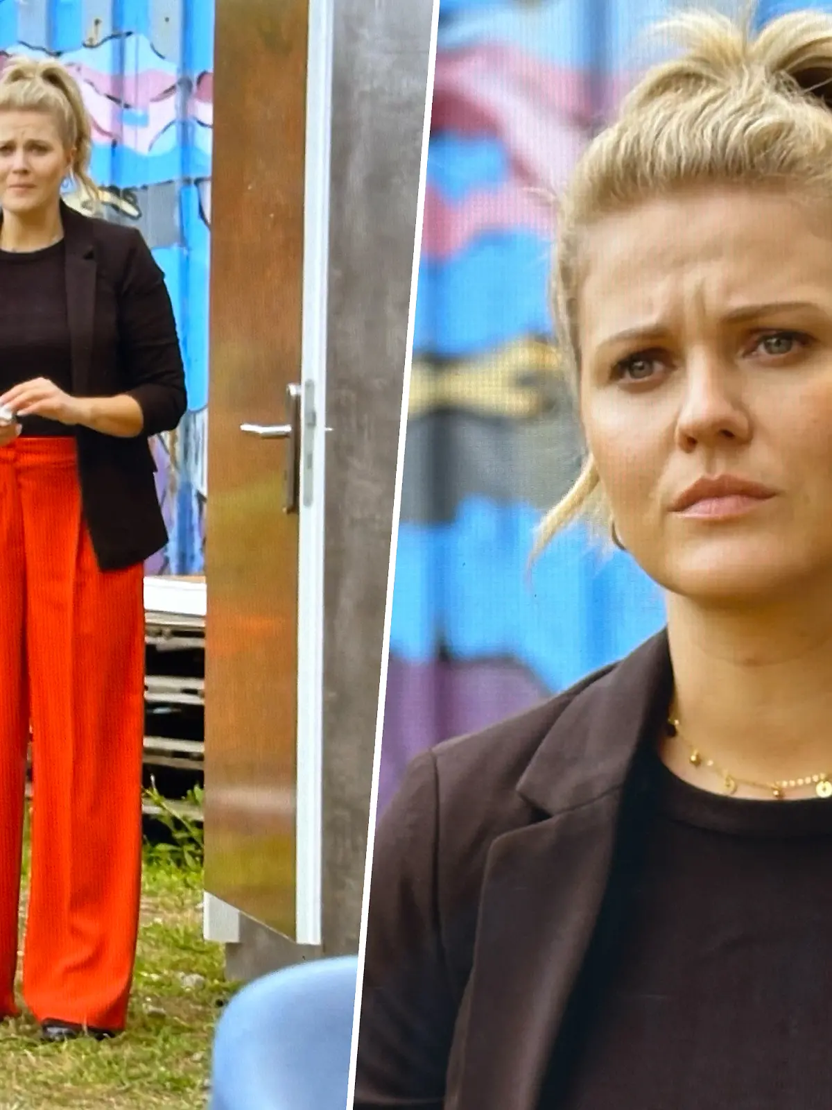 GZSZ-Alicia trägt eine Marlenehose zum Nachstylen.