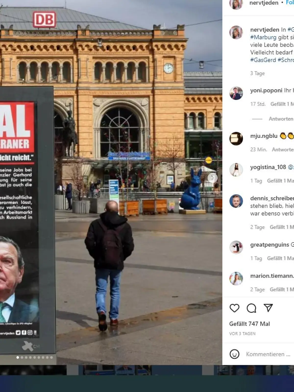 Satireplakat in verschiedenen deutschen Städten.
