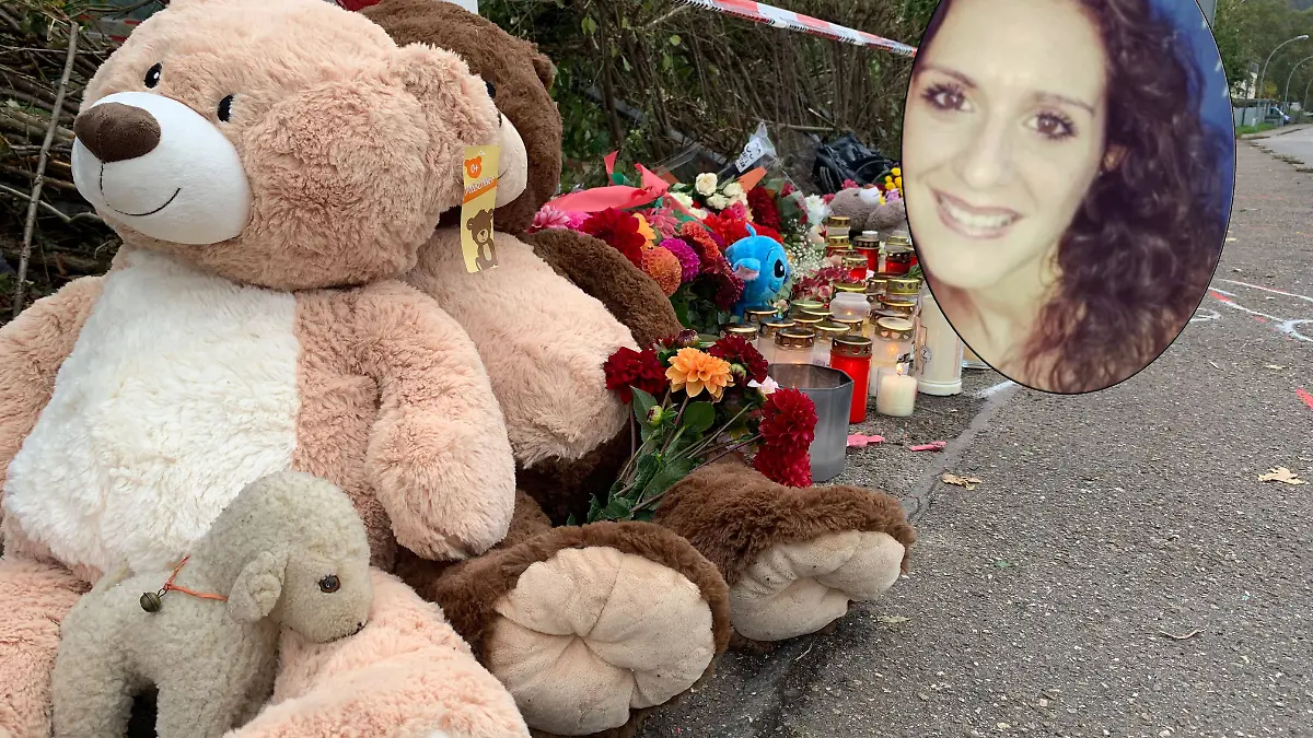 Blumen und Kerzen liegen an der Unfallstelle, an der Antonella R. und ihre beiden Söhne ums Leben gekommen sind.