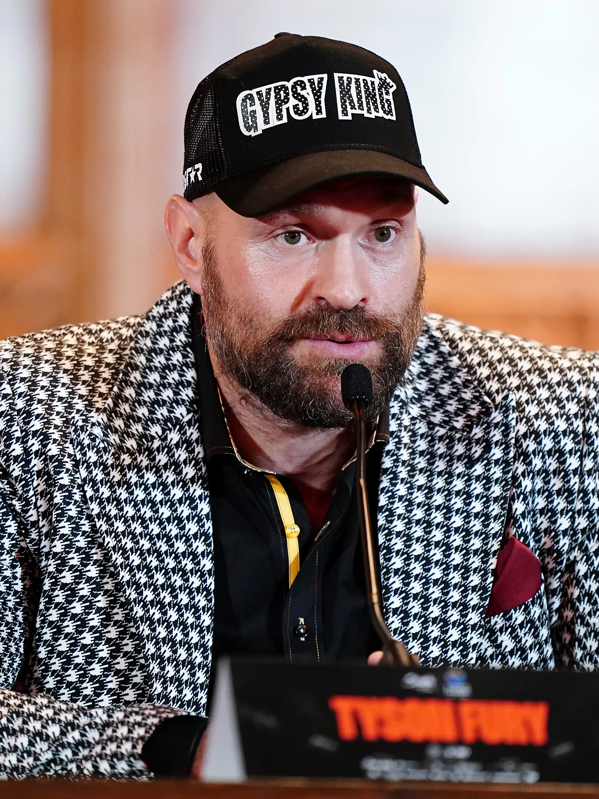 Tyson Fury während einer Pressekonferenz in der Guildhall, London.