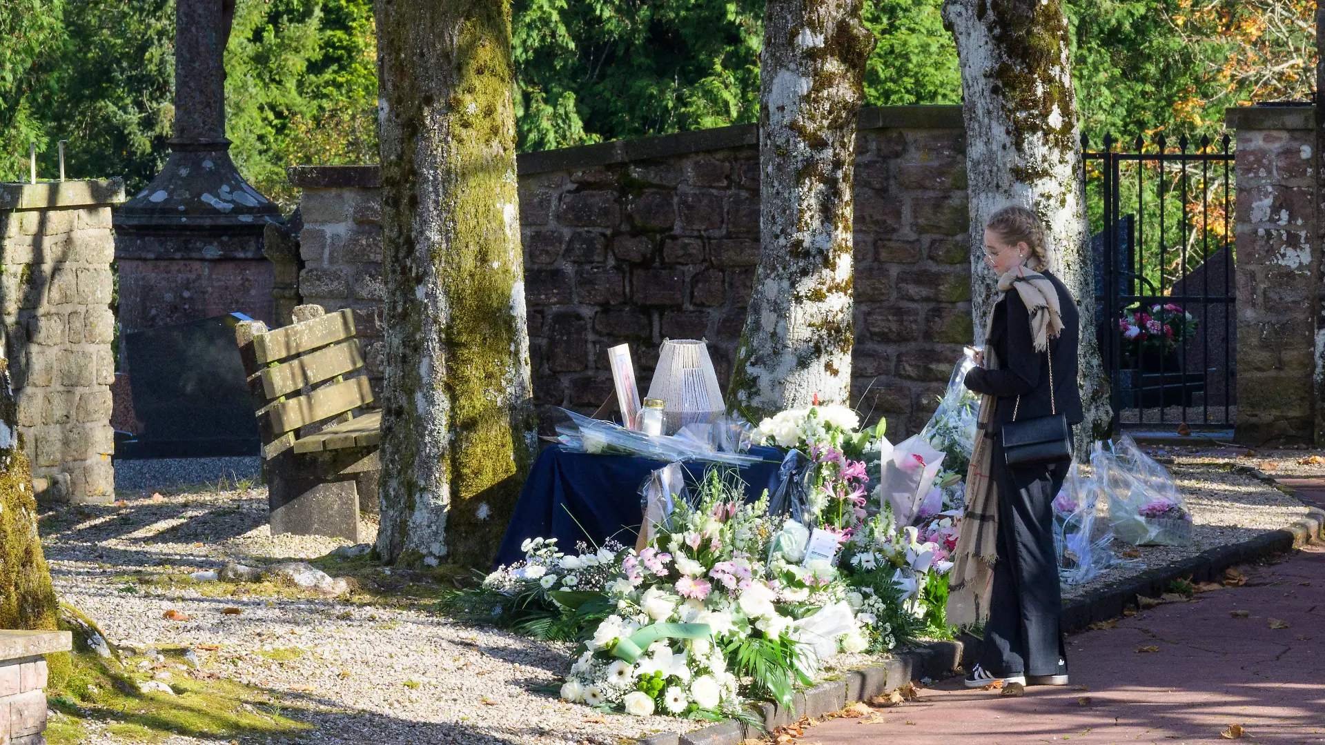 Murdered Teenager Lina Funeral - Plaine Funeral of Lina, the 15-year-old teenager who disappeared on September 2023 at Saint-Arnould church in Plaine, eastern France on October 25, 2024. The body of the French teenager who disappeared on September 23, 2023 displayed along the D350 road between Champenay and Saint-Blaise-La-Roche, eastern France who went missing 13 months ago in Alsace in eastern France has been found after a long police search in Sermoise-sur-Loire, in the central Nievre department on October 17 2024, some 400km from where she was last seen. Photo by Christoph de Barry/ABACAPRESS.COM Plaine GRAND EST France PUBLICATIONxNOTxINxFRAxUK Copyright: xdexBarryxChristoph/ABACAPRESS.COMx