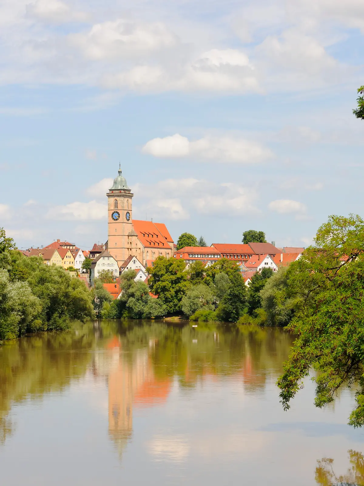 Stadtkirche Sankt Laurentius am Neckar, Nürtingen, Baden-Württemberg, Deutschland, Europa, ÖffentlicherGrund, Europa