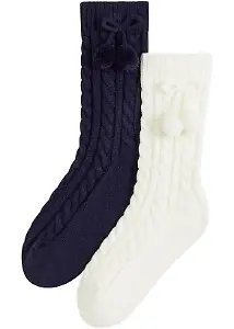 Dicke Socken mit Strickmuster Doppelpack
