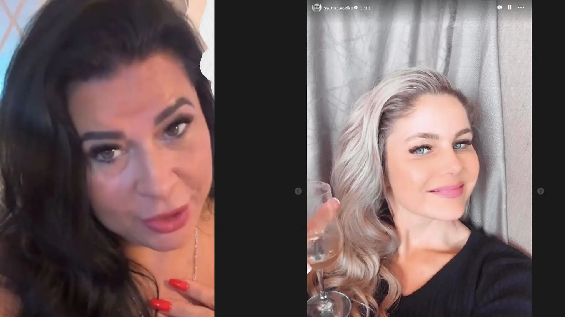 Iris Klein reagiert auf ihre Reaktion? Darauf trinkt Yvonne Woelke.