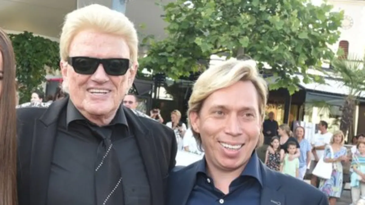 Heino (Mitte) mit seinem Manager Helmut Werner und dessen Frau, Schauspielerin Nicole Mieth. 