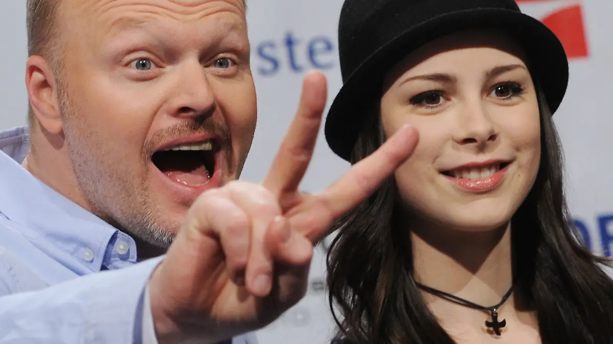 Vor zehn Jahren: Entertainer Stefan Raab mit Sängerin ESC-Gewinnerin Lena Meyer-Landrut 