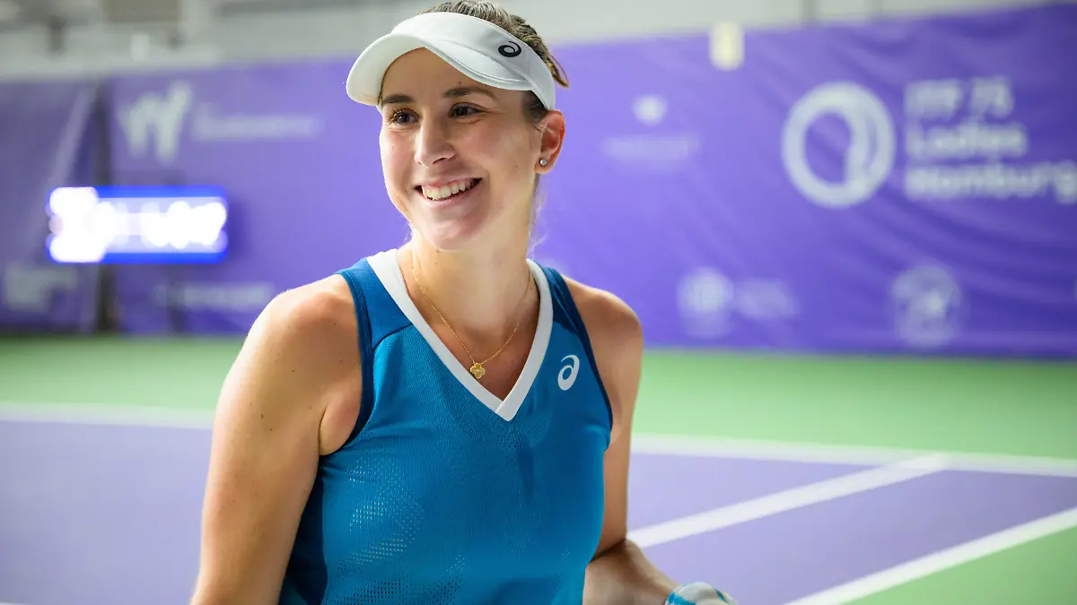 Die Schweizerin Belinda Bencic strahlt nach ihrem Coembacksieg nach ihrer Babypause.