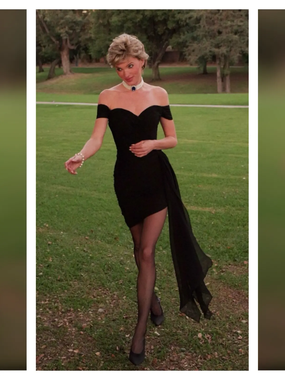 Model Elsa Hosk als Lady Diana im Rachekleid