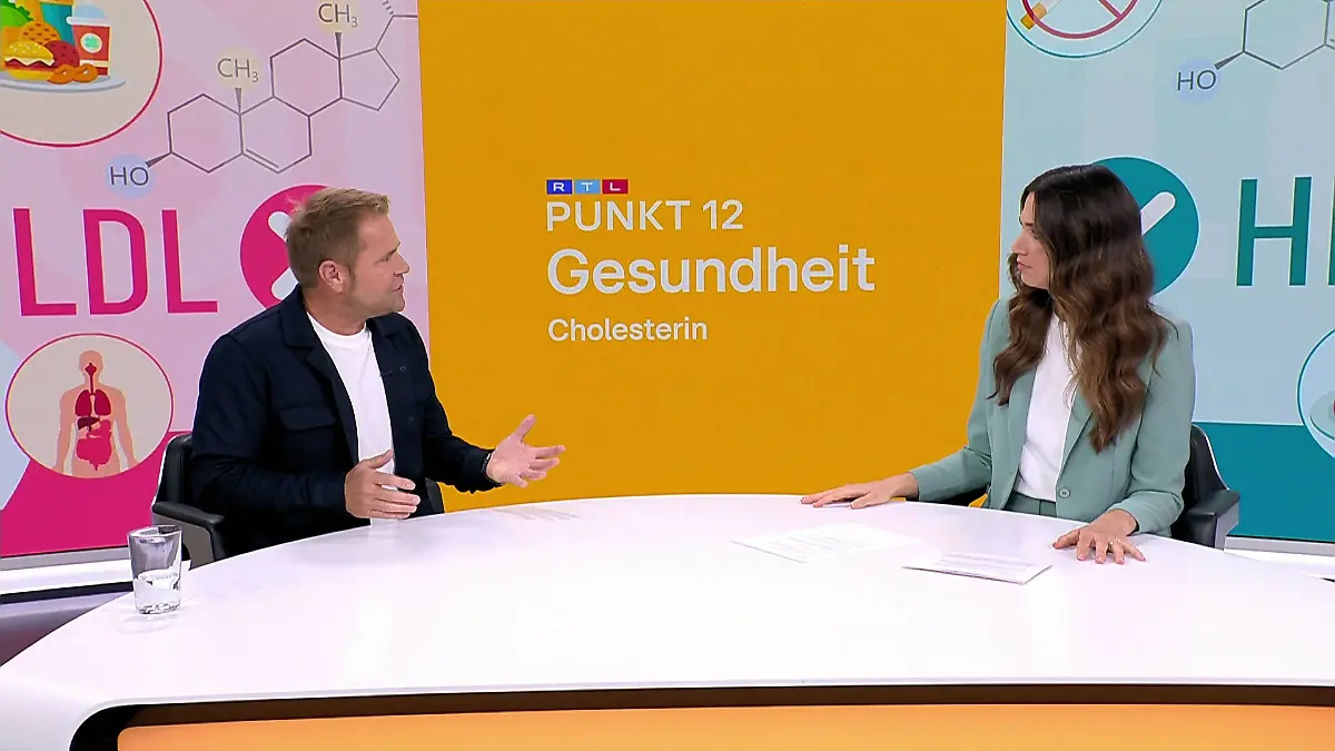 Ernährungsexperte Dr. Volker Manz mit Punkt 12-Moderatorin Sabrina Ilski. 