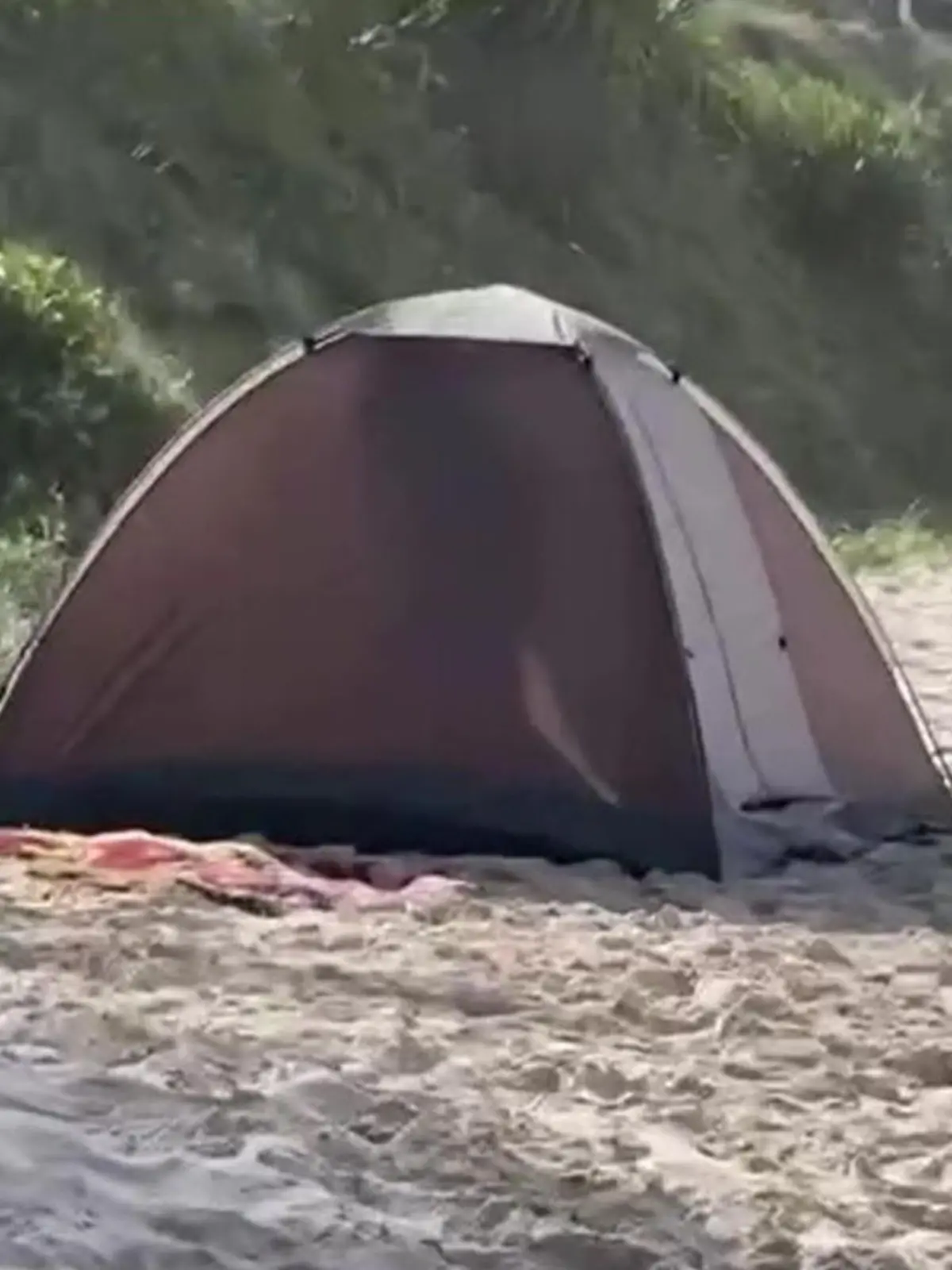 Bild zu: "Versaute Schattenspiele am Strand! Paar treibt’s öffentlich im Zelt"