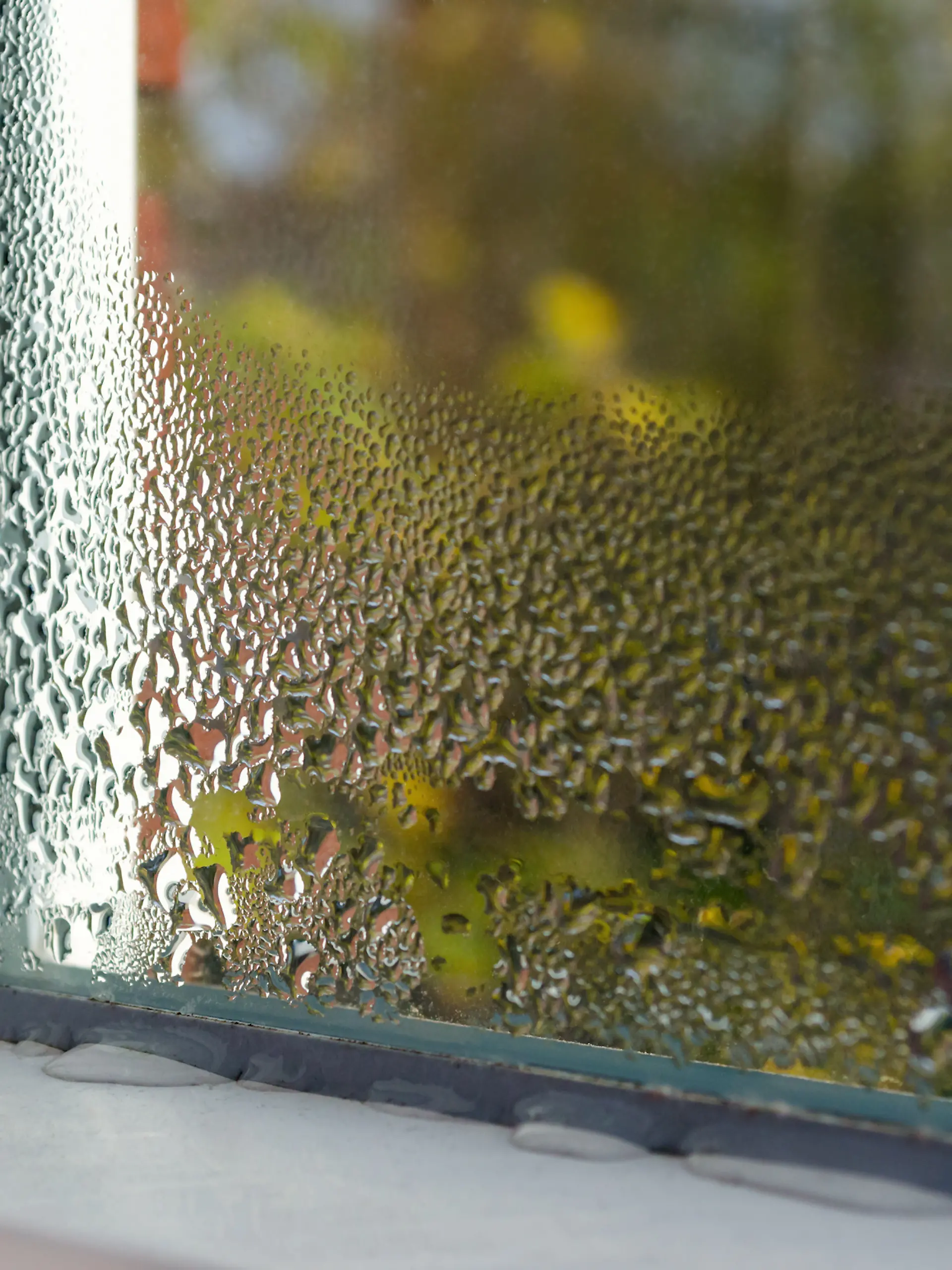 Kondenswasser am Fenster.