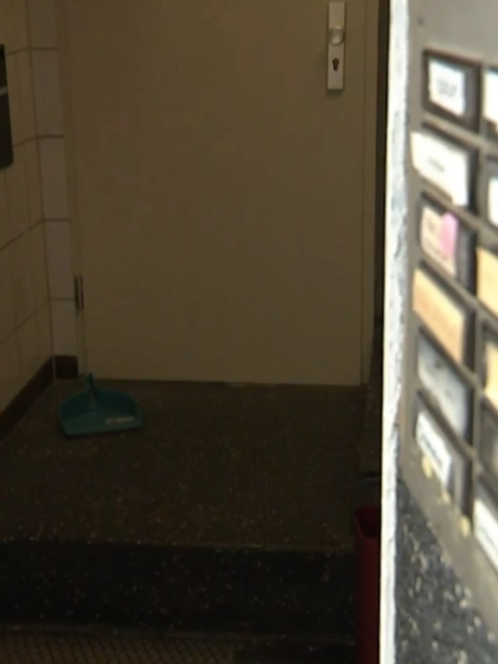 In diesem Hausflur wird die 30-Jährige mit schweren Stichverletzungen gefunden. 