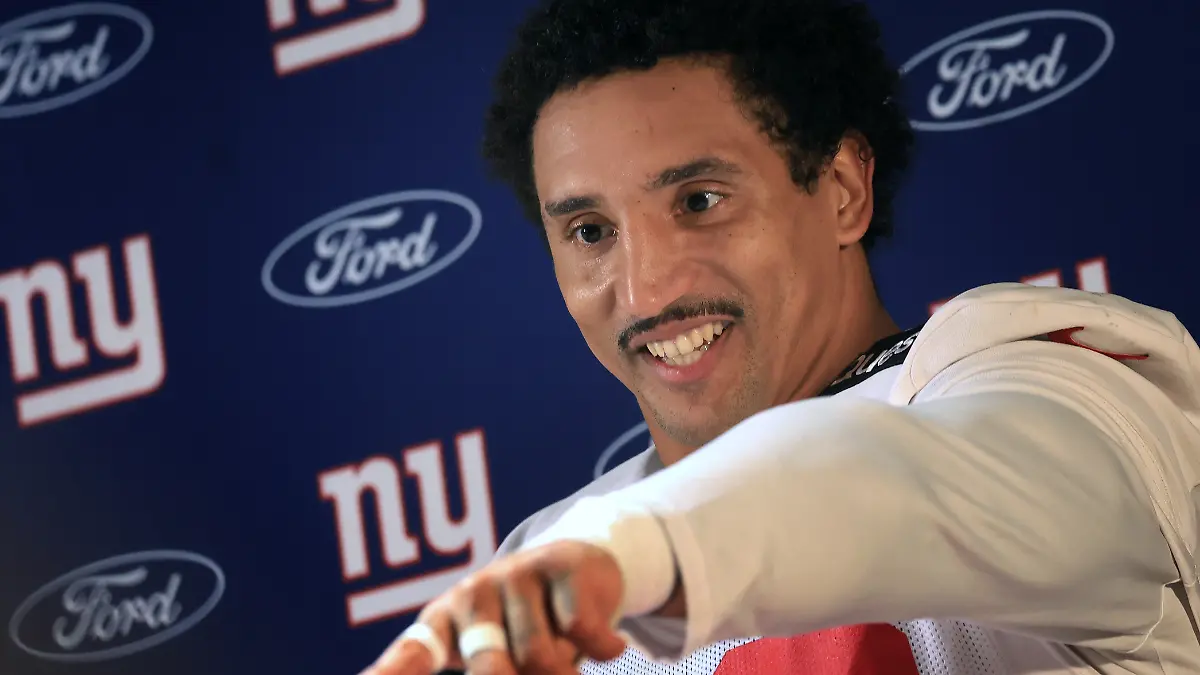 Der deutsche Football-Profi Jakob Johnson genießt seine Zeit mit den New York Giants in München.