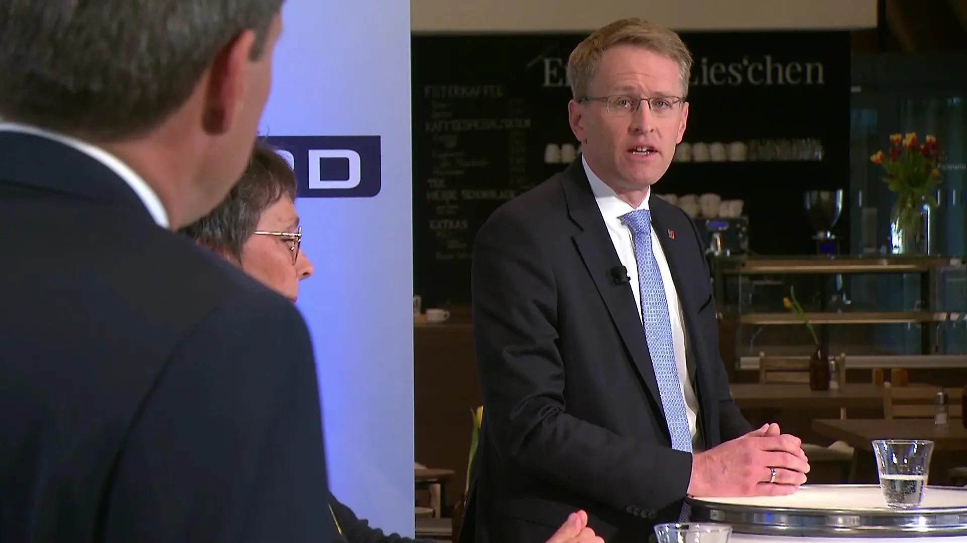Daniel Günther beim RTL Nord-Triell zur Landtagswahl.
