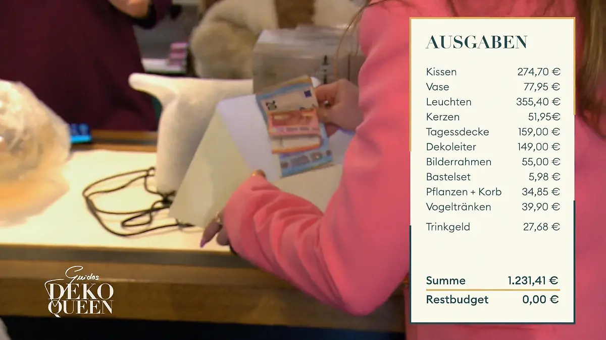 Nadines Budget neigt sich dem Ende zu Bisschen mitrechnen