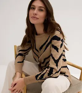 Jacquard-Pullover mit Tiger-Muster