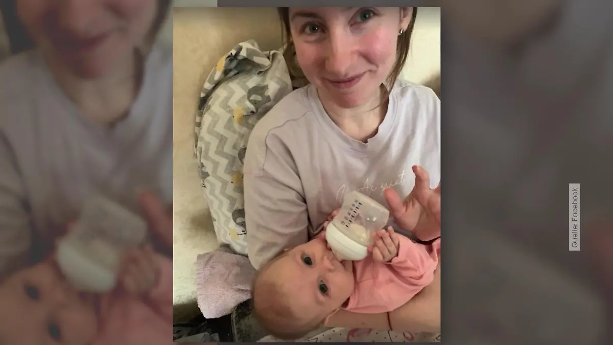 Valerie Glodan hält ihr drei Monate altes Baby im Arm.