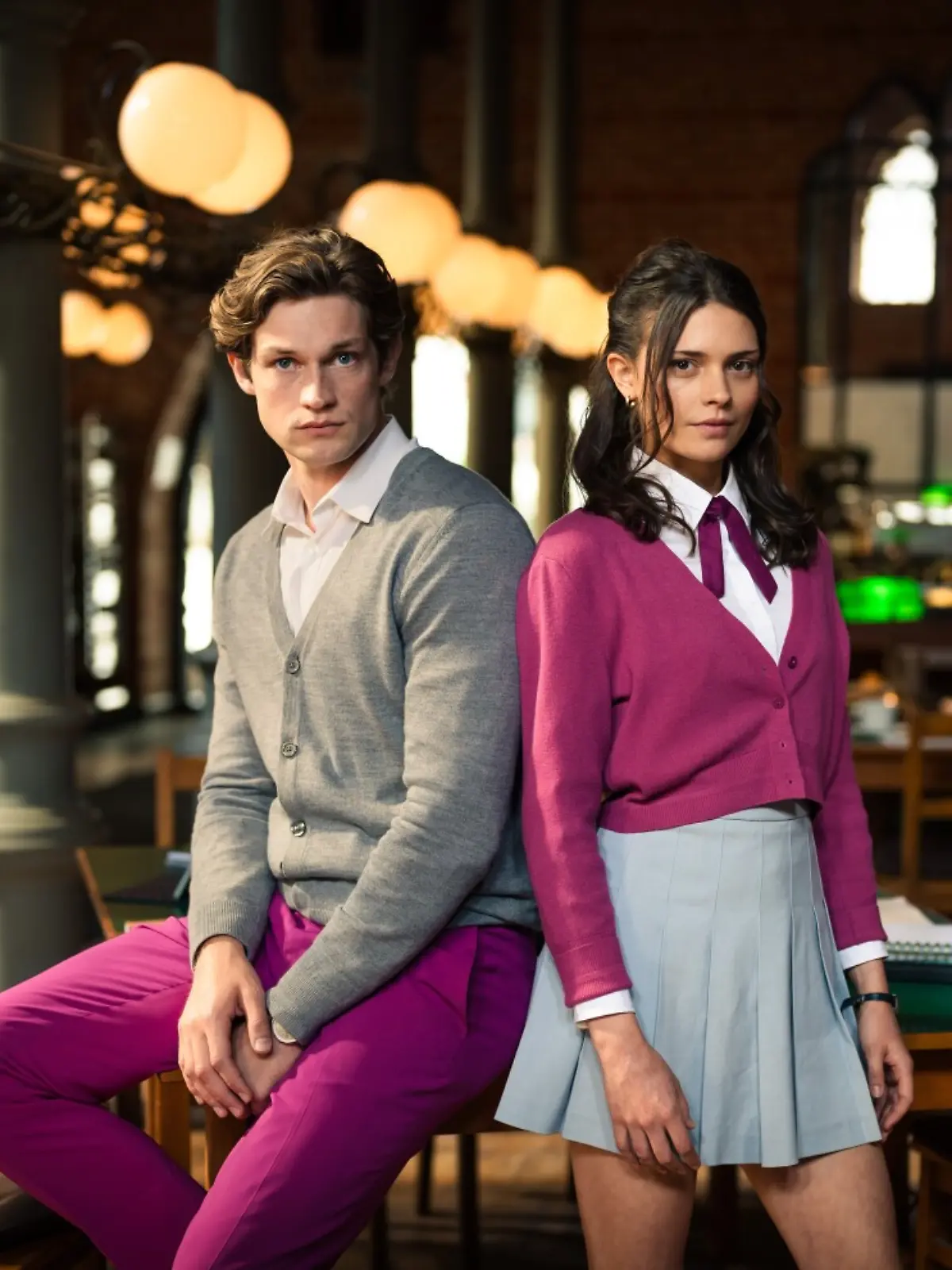 Harriet Herbig-Matten mit ihrem „Maxton Hall”-Serienkollegen Damian Hardung