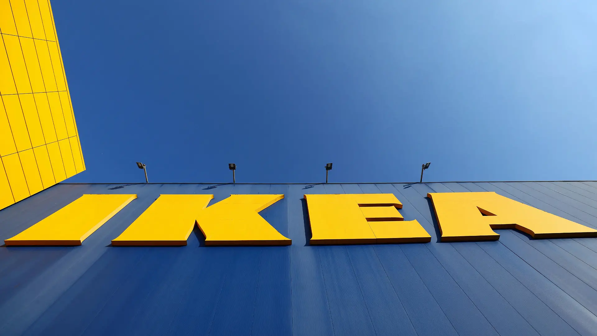 The IKEA logo is seen outside an IKEA furniture store in Brussels, Belgium June 13, 2023. REUTERS/Yves Herman