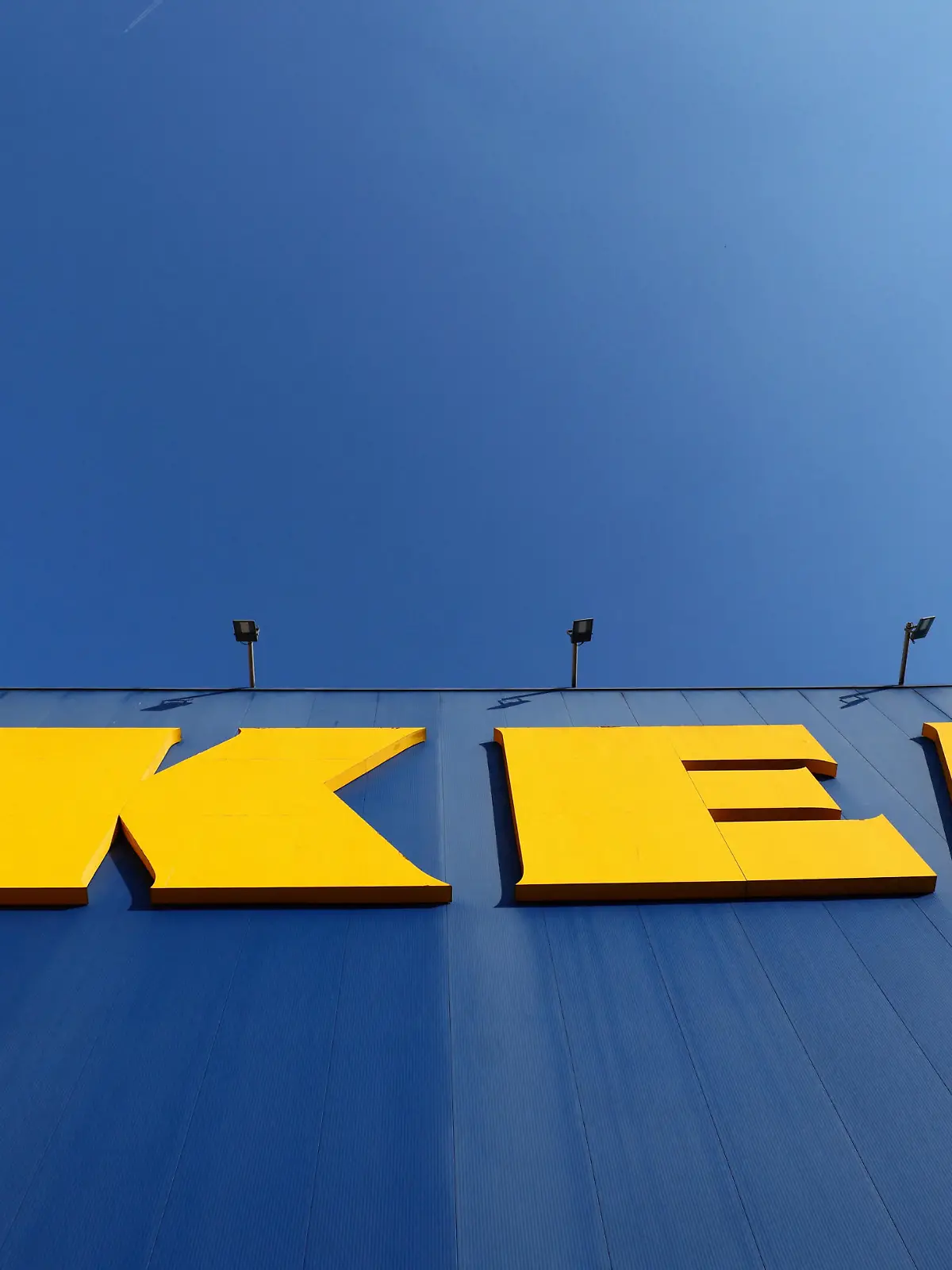 The IKEA logo is seen outside an IKEA furniture store in Brussels, Belgium June 13, 2023.  REUTERS/Yves Herman