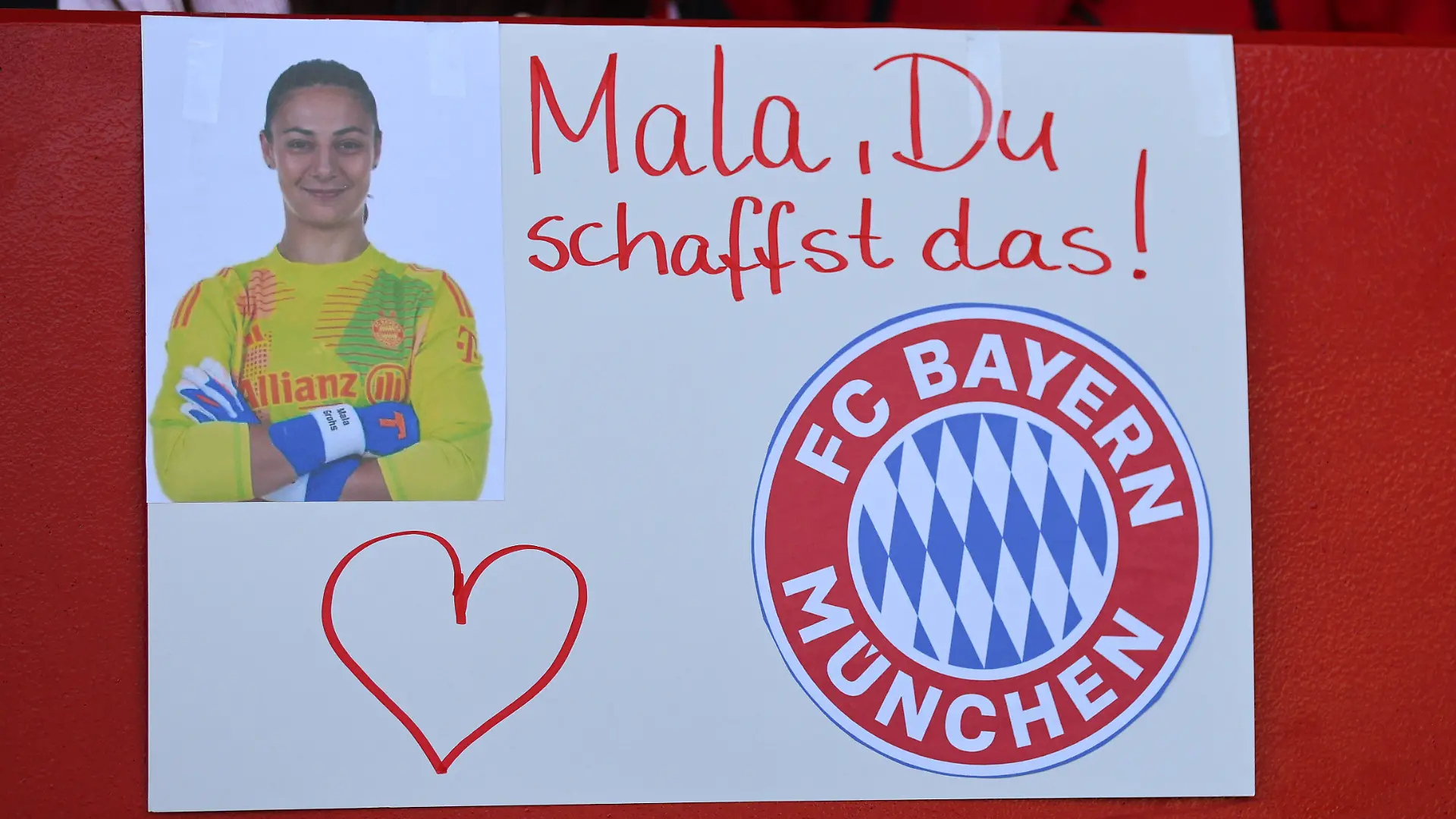 Banner für die an Krebs erkrankte Maria Luisa Grohs