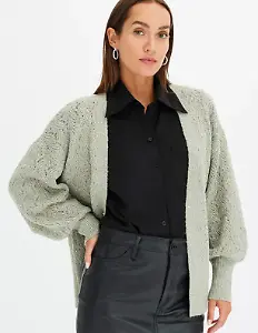 Oversize-Strickjacke mit Glitzer