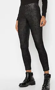Samt-Leggings mit Glitzer