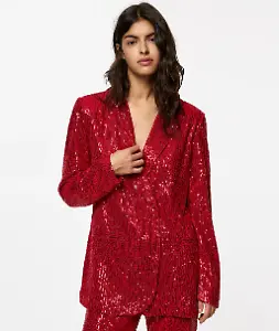 Pailletten-Blazer in Rot