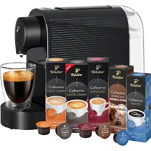 Tchibo Cafissimo Pure Plus Kapselmaschine + 50 Kapseln, Schwarz