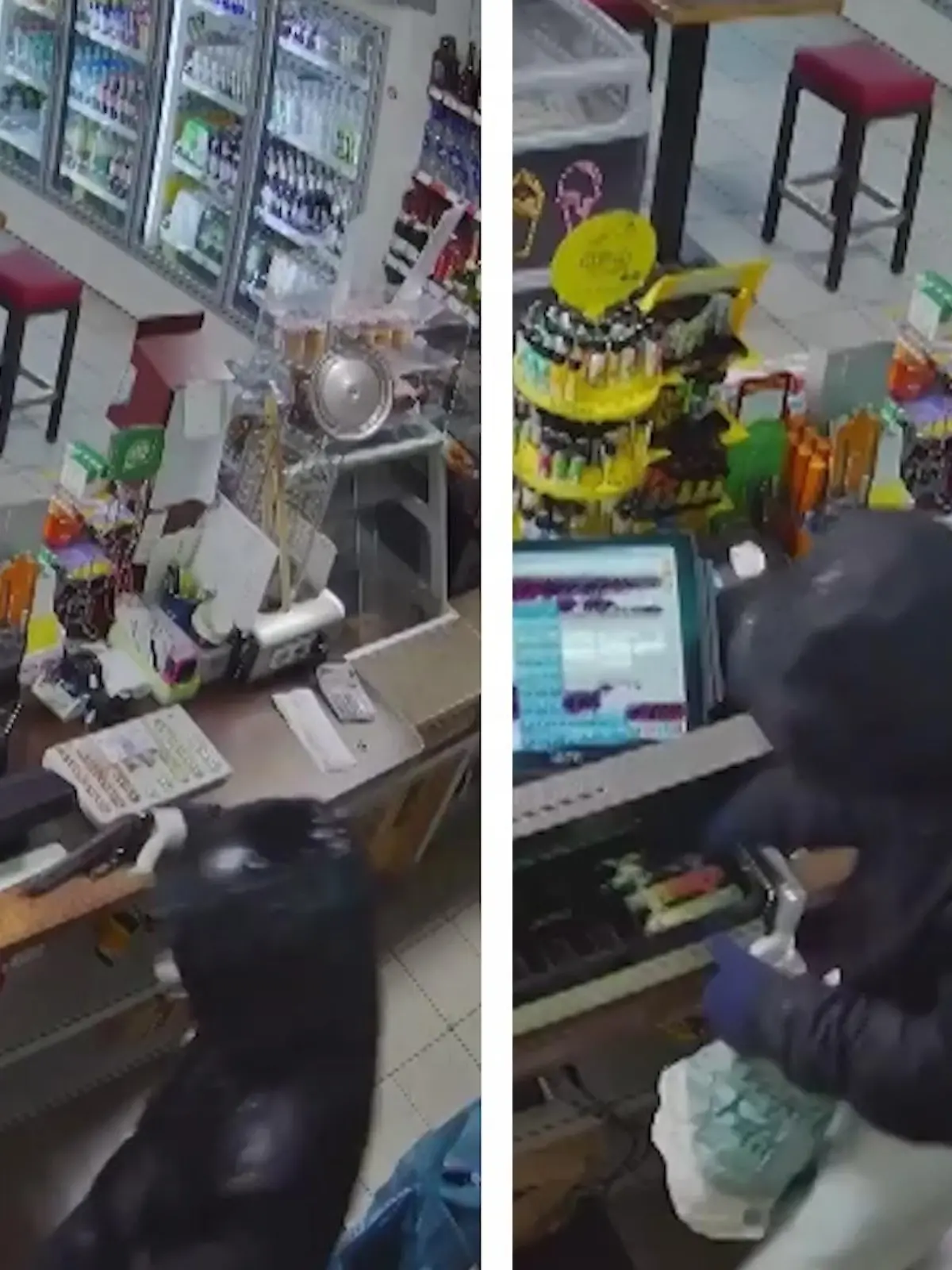 Zwei vermummte Männer rauben eine Tankstelle in Calden bei Kassel in nur 44 Sekunden aus.