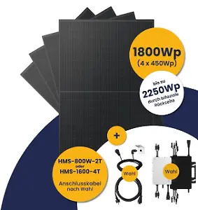 Kleines Kraftwerk Quattro Komplettpaket mit optionaler Halterung (1.800Wp+) Bifazial