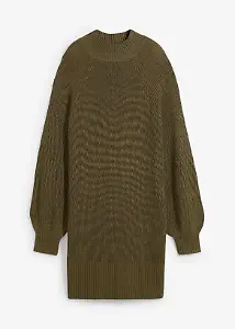 Strickkleid in Dunkeloliv