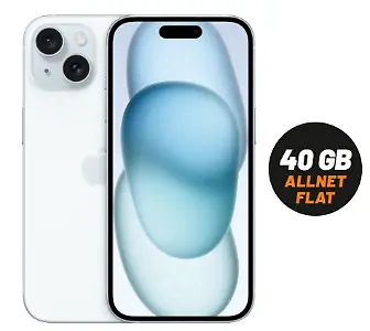 40-Gigabyte-Flat mit Apple iPhone 15 (monatlich)