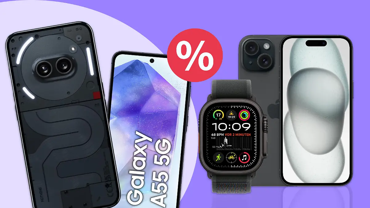 Verschiedene Smartphones im Black-Friday-Angebot.