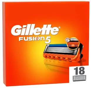 Gillette Fusion 5 Rasierklingen, 18 Ersatzklingen für Nassrasierer Herren mit 5-fach Klinge